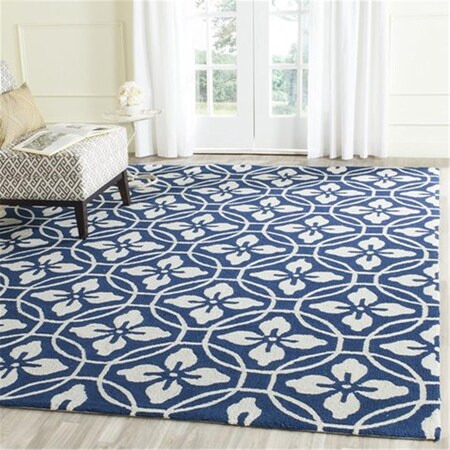 Safavieh Four Seasons Hand Hooked Rectangle Rug- Navy - Ivory- 5 x 8 ft. FRS236H-5